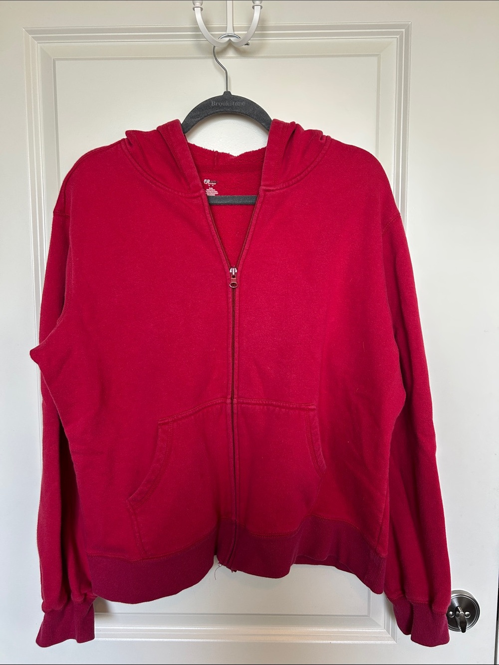 Red St. John’s zip up hoodie